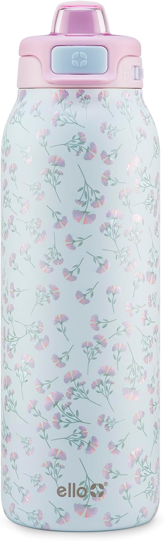 Ello Pop & Fill Insulated Stainless Steel Water Bottle with Quick Fill Lid, Leakproof Locking, Sip or Chug Spout, BPA-Free, Double Wall Vacuum Insulated for Sports, Travel & School- 22oz / 32oz / 40oz Ello