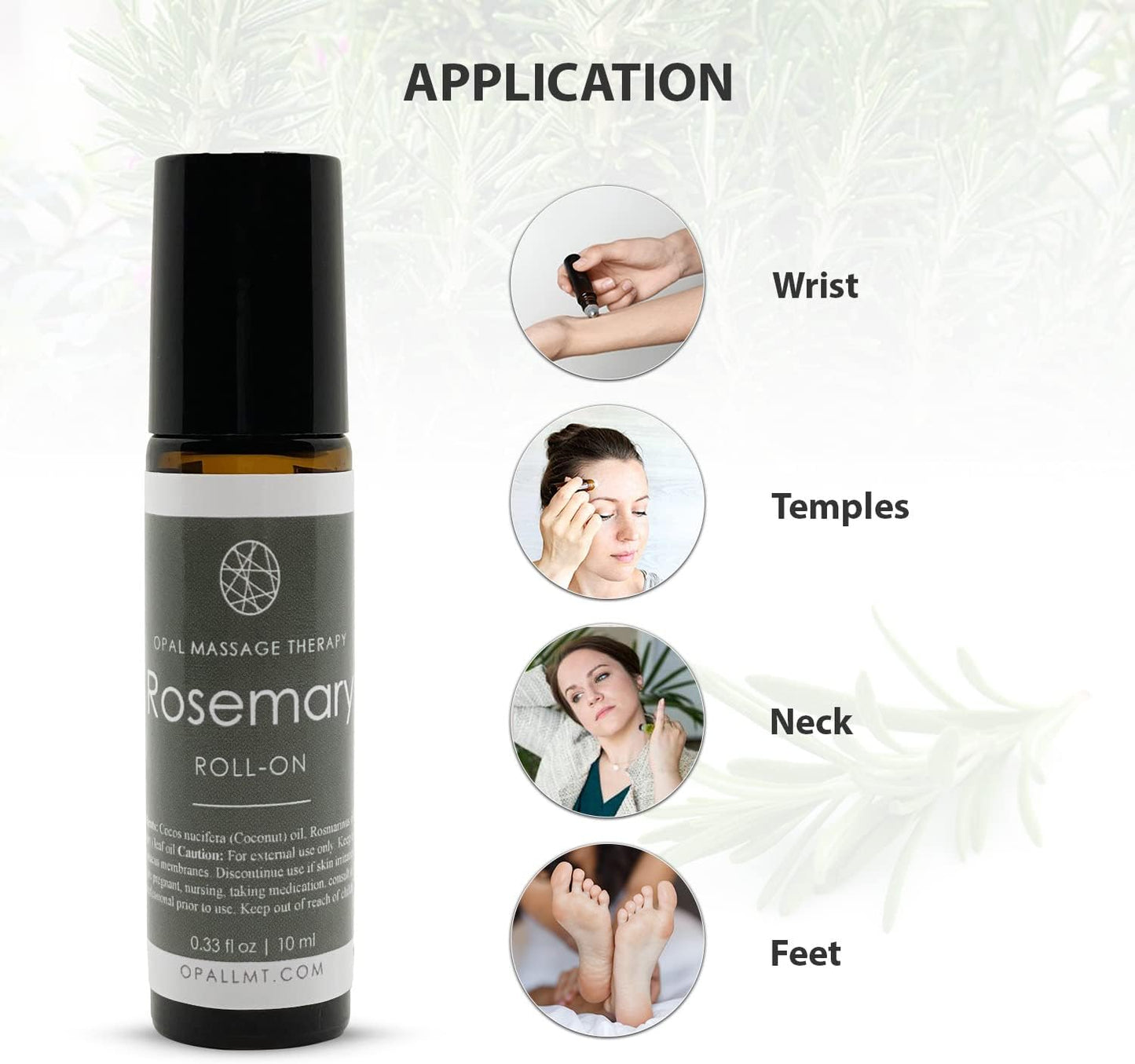 Premium Essential Oil Roll On Opal Massage Therapy (Rosemary)