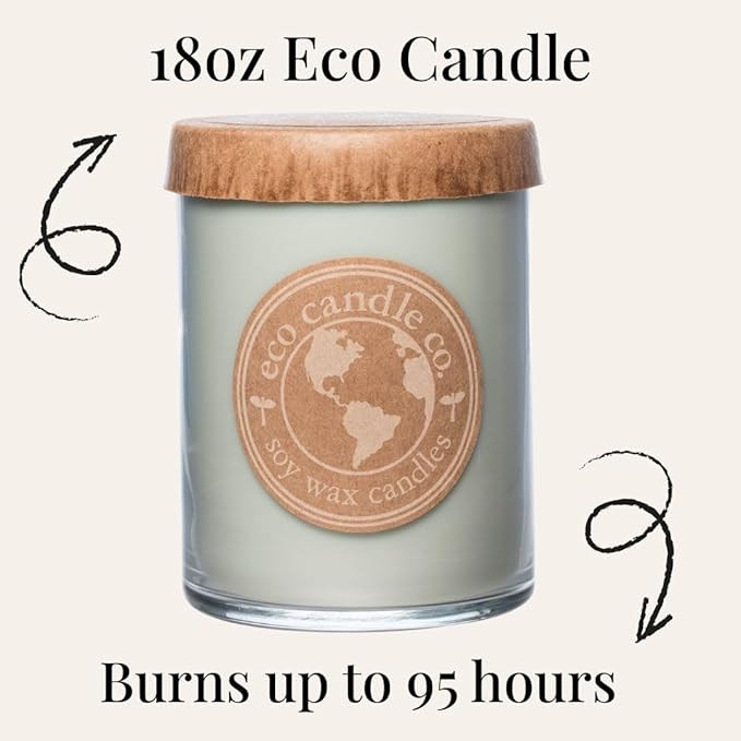 ECO CANDLE CO. Recycled Candle, Chamomile Sage, 18 oz. Double Wick - Scents of Sage & Chamomile - 100% Soy Wax, No Lead, Kraft Paper Label & Lid, Hand Poured, Phthalate Free, Midwest Grown Soybeans - Bloomnest