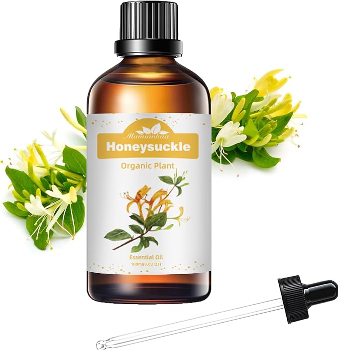 Pure Honeysuckle Essential Oil,Mumianhua Natural Honeysuckle Oil for Humidifier, Sweet Relaxation, Evening Serenity, Floral Diffusion, Laundry, Reed Diffuser, Skin,Candles,Perfume Crafts 3.38 Fl Oz - Bloomnest
