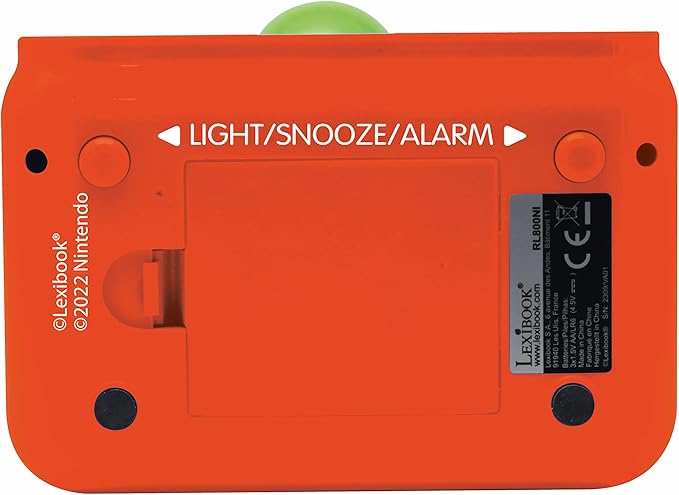 LEXiBOOK, Super Mario, Yoshi Nightlight Alarm Clock, Sounds and Melodies, LCD Backlit Screen, Luminous, Snooze, Red/Green, RL800NI1 - Bloomnest