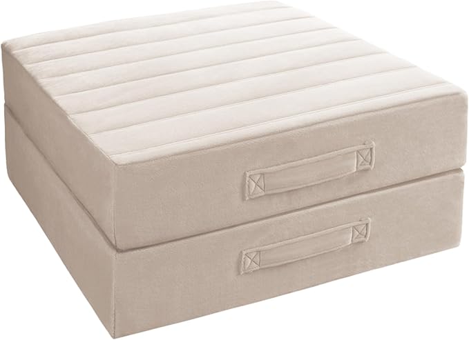 Codi Thick Replacement Couch Cushions 2 Sets, Upholstery Foam with Washable Covers for Sofa Cushion Chair Meditation - 24 × 24 × 5 Inch, High Density Foam, Ivory