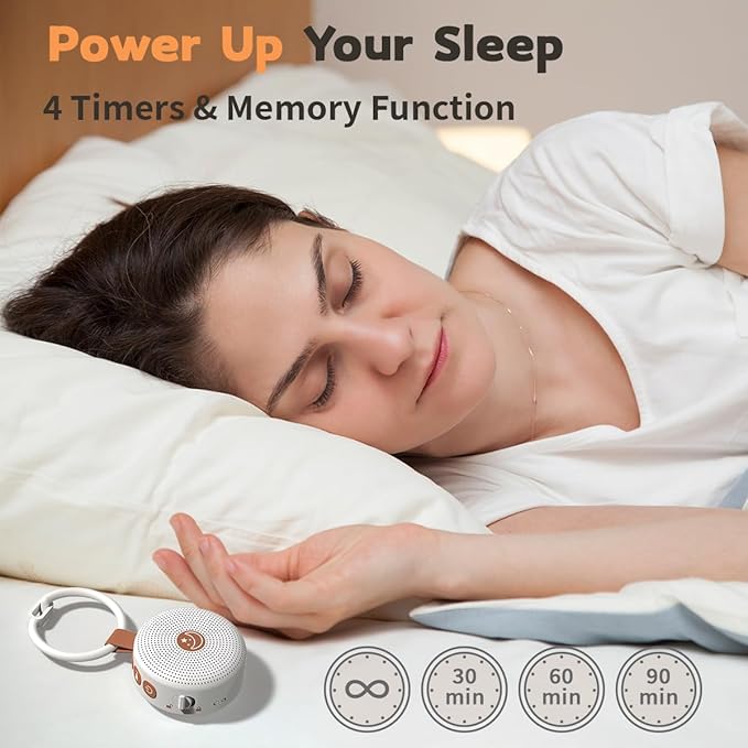 Sound Machine Mini Portable Baby White Noise Machine with 30 Soothing Sounds for Kids Adults Auto-Off Timer 32 Volume Levels Rechargeable Brown Noise Sleep Machine for Home Office Privacy and Travel - Bloomnest
