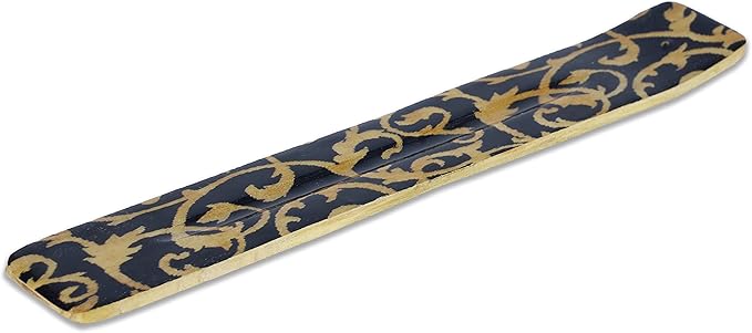 Bless-International Traditional-Handmade-Burner Wooden-Incense-Stick-Holder Ash-Catcher-Stand for-Aromatherapy-Meditation-Yoga (Beautiful Mind) 10 Inches, Pack of 2 - Bloomnest