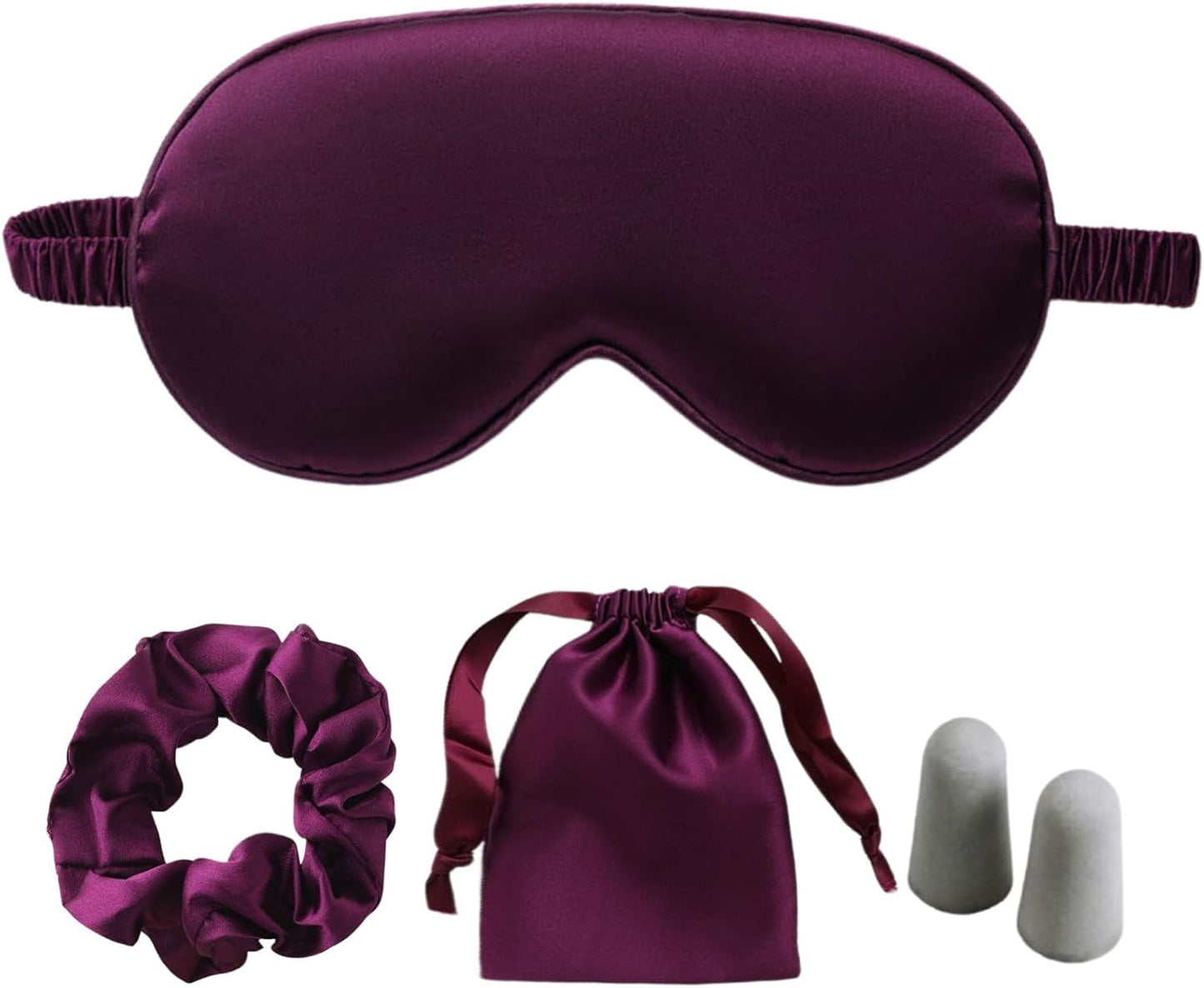 Silk Satin Sleeping Eye Mask, Dark Purple Sleep Eye Mask Night Blindfold for Women and Men, Soft Breathable Blackout Eyeshade Eye Cover for Travel, Wedding Bridesmaid Gift