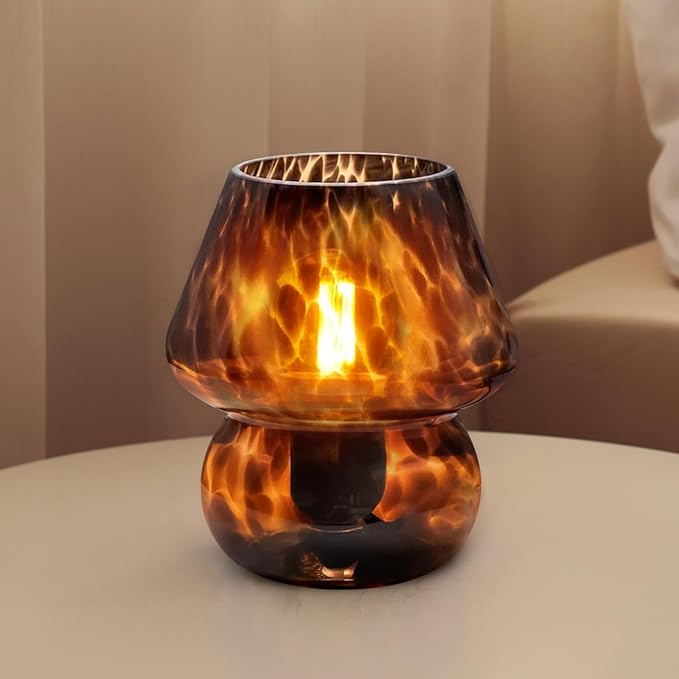 Mushroom Lamp Small Lamp Table Lamp for Bedroom, Desk Bedside Lamps for Living Room,Mushroom Decor Cute Mini Modern Mid Century Lamps for Night Stands,Aesthetic Home Living Room Decor(Black) - Bloomnest