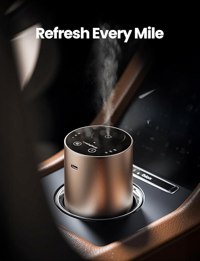 Waterless Essential Oil Diffuser, Rechargeable Scent Diffusers with 3 Mist Levels & Timers, Portable Aromatherapy Diffuser for Home Car Room Studio Office, Desert Titanium - Bloomnest