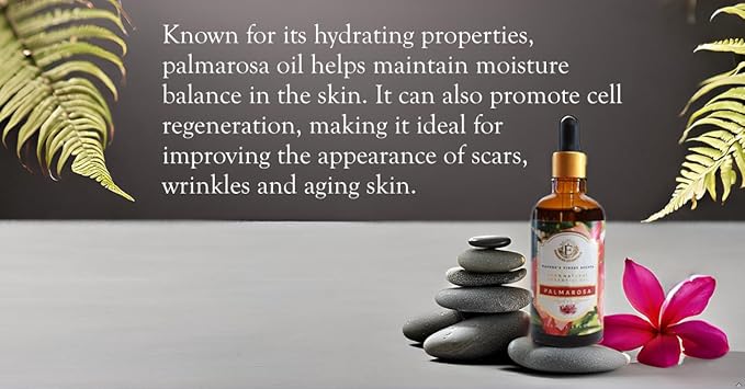 Luxurious Palmarosa Essential Oil by Enhanced Essentials| Slow Distilled & Pure| for Home,Diffusers,Skin & Hair Care,Aromatherapy,Bath,Perfume,Soap & Candle Making|with Glass Dropper|100 ml - Bloomnest