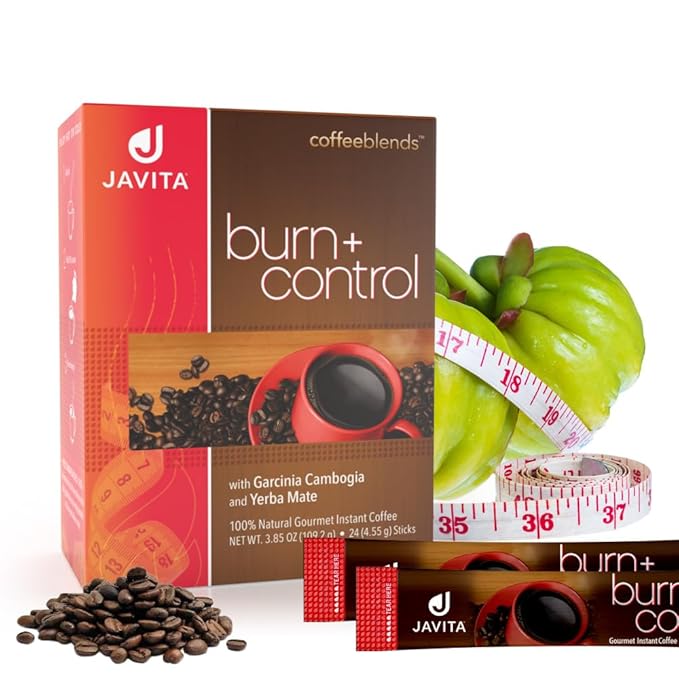 Javita Burn + Control Instant Coffee - Weight Management Herbs, Garcinia Cambogia & Yerba Mate, Slimming Blend with Help of Exercise, Keto Coffee, Dieters Drink, 3 Boxes of 24 (4.55g) Sticks - Bloomnest