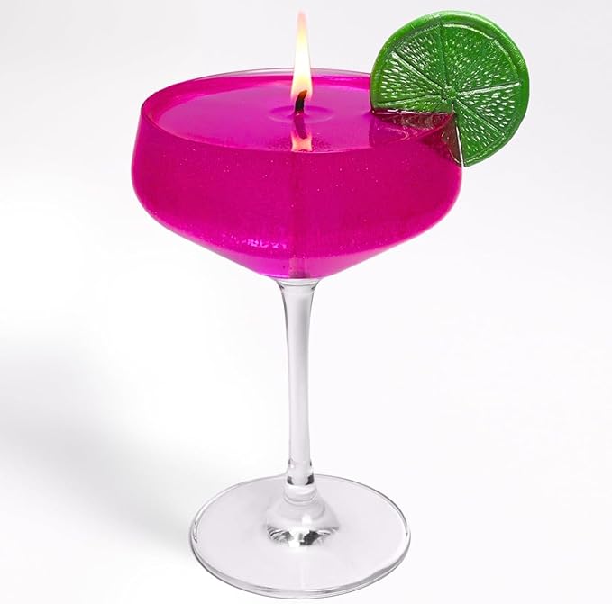 Cosmopolitan Cocktail Candle, 40+ Hour Long-Lasting Burn Handcrafted Decorative Candles for Home Scented, Pink Candle Bar Cart Accessories, Pink Room Decor - Bloomnest
