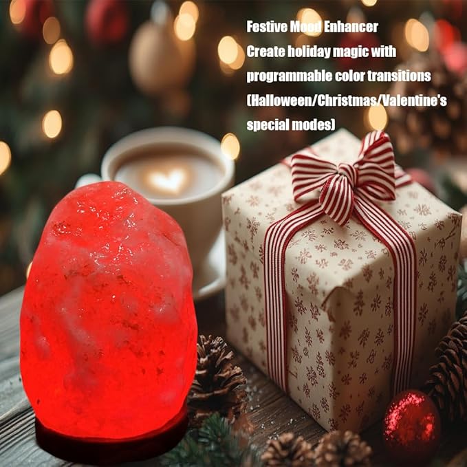 3.5lb Remote Salt Himalayan Salt Lamp 16 Colors, Natural Crystal Salt Rock Lamp Hand Carved Night Lights, USB Salt Crystal Lamp Remote Control Salt Lamp for Home Decor and Gift (3.5lb)