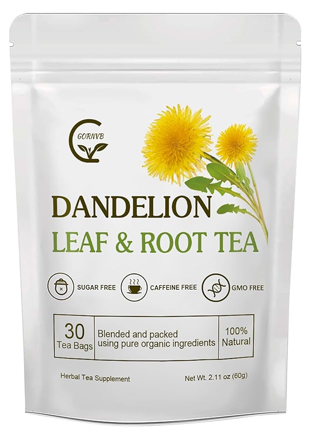 Organic Dandelion Leaf & Root Tea, Supports Kidney Function and Healthy Digestion, Caffeine Free, 30 Tea Bags - Bloomnest
