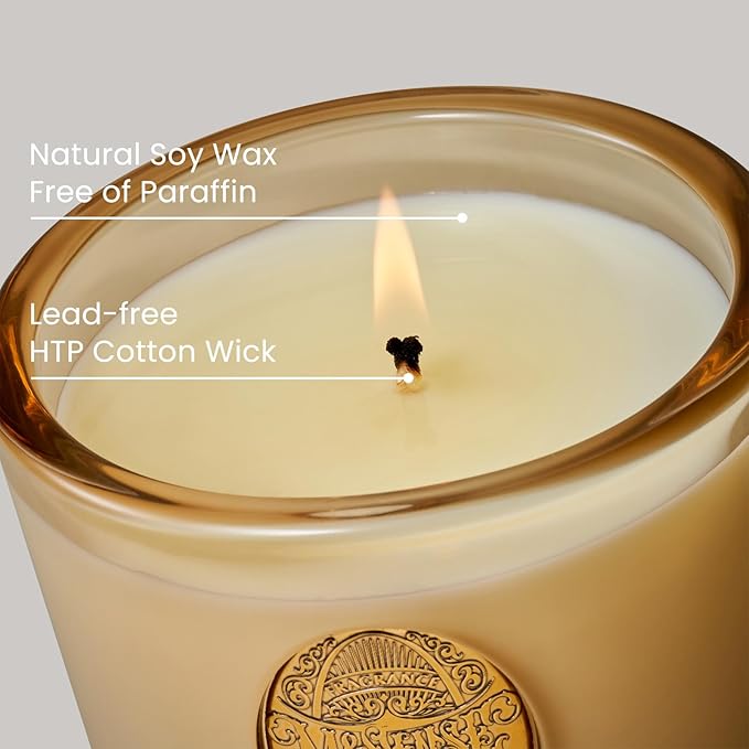 M&SENSE Natural Soy Candle | Cheer Champagne & Gold | 9.2 oz, 50H Burn Time | Luxury Scented Candle for Relaxation, Gifting, Home Décor | Ideal for Bedroom, Office, Party Ambiance - Bloomnest