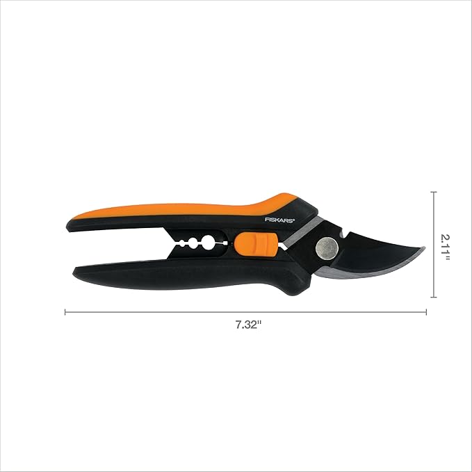 Fiskars Floral Pruning Shears - Plant Cutting Scissors/Garden Clippers For Deadheading and Working with Flowers - Black/Orange - Bloomnest