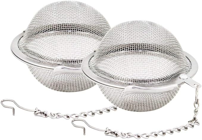 Fu Store 2pcs Stainless Steel Mesh Tea Ball 2.1 Inch Tea Strainers Teas Infuser Strainer Filters for Teas - Bloomnest
