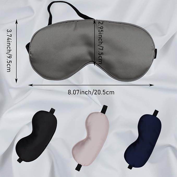 4 Pack Eye Mask for Sleeping Silky Soft Satin Blindfold Adjustable Strap Night Eye Cover for Women Men - Bloomnest