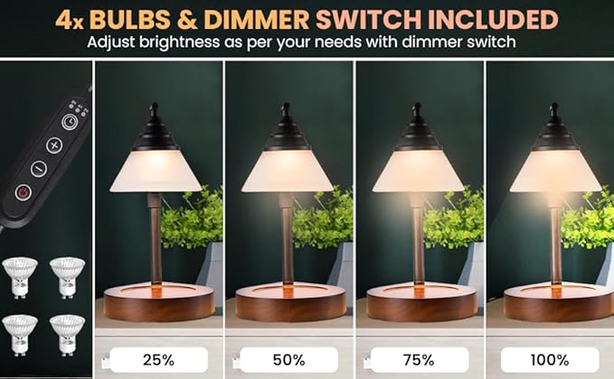 Candle Warmer Lamp New Modern Teardrop Style (4 Bulbs, Dimmer/Timer, Adjustable Pole, USB A&C Charging Ports)-Soft Brightness-Creates Ambience-Giftbox Included - Bloomnest