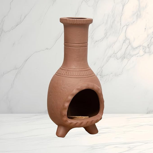 Mini Chiminea Ceramic Incense Burner, 7.5 x 4 inches, Handcrafted Clay Holder for Palo Santo and Sticks (Red Pottery-A) - Bloomnest