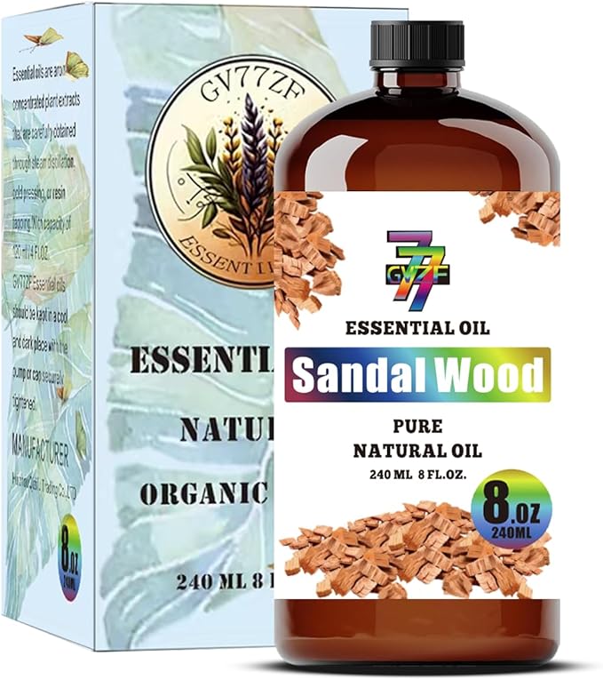 Sandalwood Essential Oil (8 oz/240 ml) — Sandalwood Oils for Aromatherapy, diffusers, humidifiers, Home fragrances, DIY Skin Care, Soap Making, DIY Candle, Yoga, and Meditation - Bloomnest
