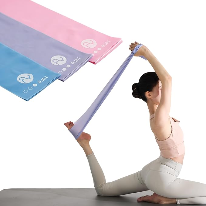Resistance Bands, 6.5ft Long Non-Latex Elastic Stretch Bands, Exercise Bands for Physical Therapy, Yoga, Pilates, Rehab, Home Gym Workouts, Strength Training - Bloomnest