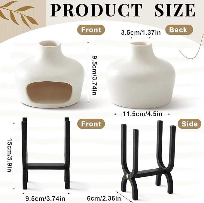 Palo Santo Holder Kit Including Ceramics Palo Santo Burner Sage Incense Sticks Storage Holder for Meditation Yoga Zen Rituals Cleansing Spiritual Decor(Pure White) Cinnvoice