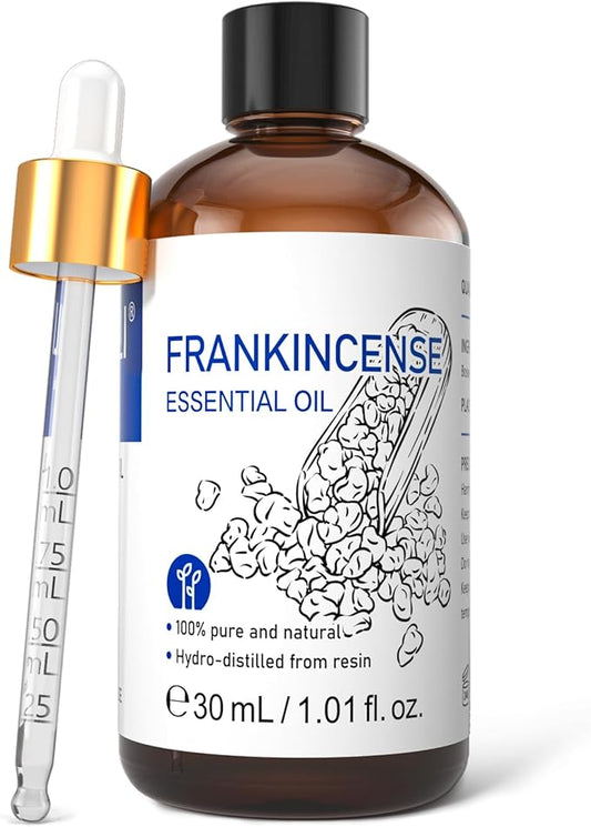 HIQILI 30ML Frankincense Essential Oil, Relaxing, Skin Care, Camp Atmosphere Creation, Can be Added to Body Lotions, Creams, Aromatherapy Use - 1 Fl Oz - Bloomnest