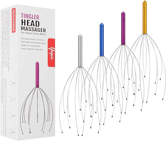 Yeipis 4 Pack Scalp Massagers, Handheld Head Massage Tingler, Scratcher for Deep Relaxation, Hair Stimulation and Stress Relief Christmas Gift Yeipis