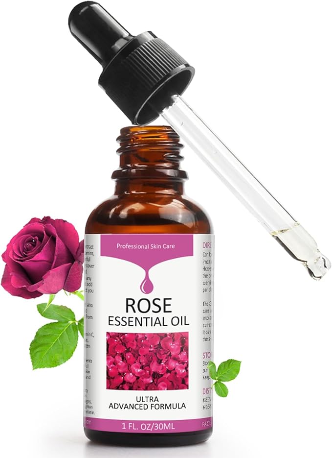 Rose Essential Oil, Face Moisturizer Oil, Face Essential Oils for Women, Rose Oil for Face, Skin Care, 1 FL.OZ (30ml) - Bloomnest
