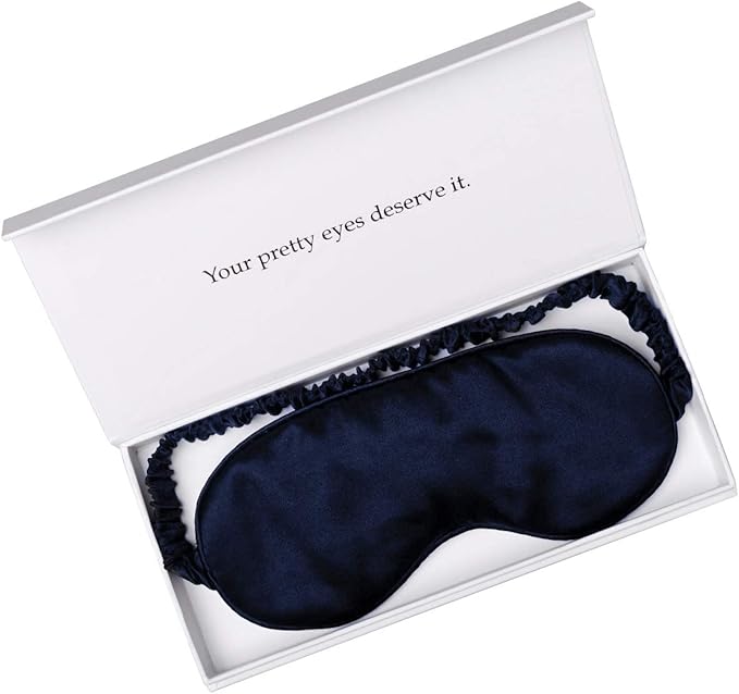 Silk Sleep Mask Light Blocking Luxury 100% Mulberry 19mm Silk Eye Mask Eye Cover Blindfold Ultra Soft Light & Comfy Anti Aging Skin Care with Travel Bag Gift Package - Bloomnest