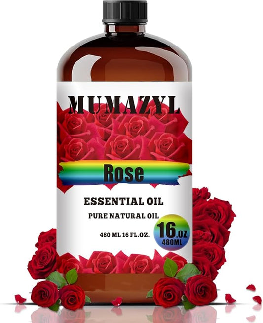 Rose Essential Oil, Rose Oil 16 Fl Oz 480ML for Diffuser Humidifier Yoga Cleaning DIY Candle Soap Making Essential Oils - Bloomnest