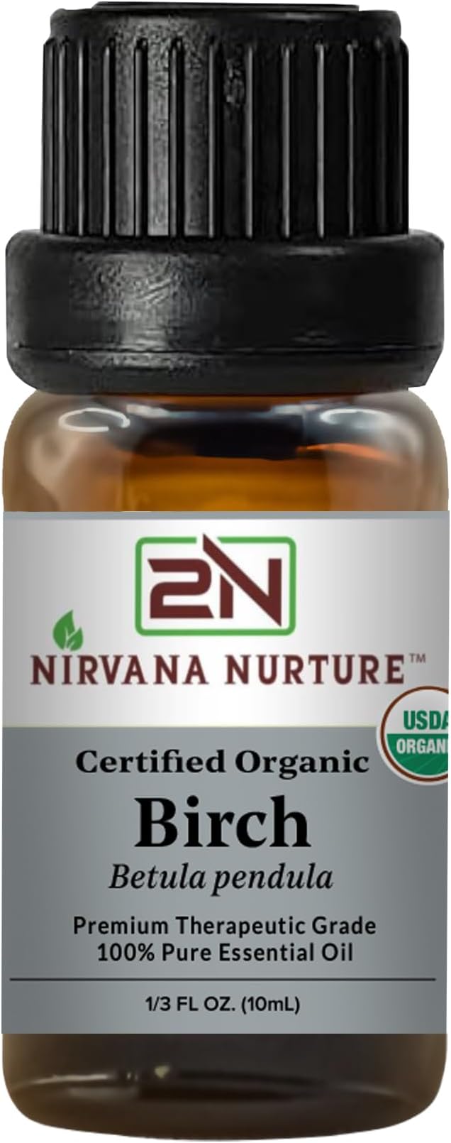 Birch Essential Oil, USDA Certified Organic, 100% Pure Undiluted, Aromatherapy Oil for Diffuser, Hair & Skin Care NirvanaNurture