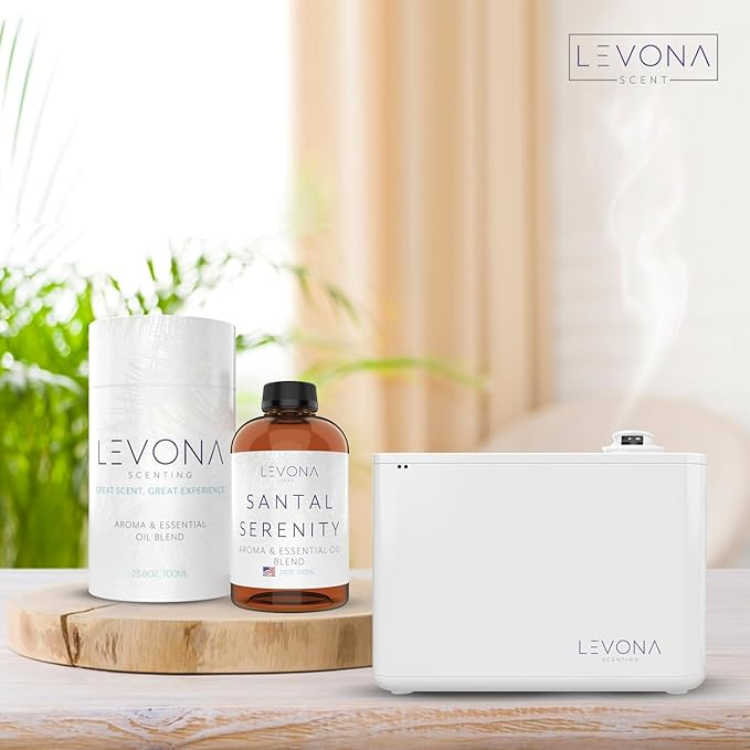 Levona Scent Essential Oils - Scents for Home, Hotel & Office Use - Perfect for Home Diffuser & Humidifiers - Aroma Fragrance Oil, Ideal for Massage, Relaxation, and Spa - Santal Serenity, 700ml - Bloomnest