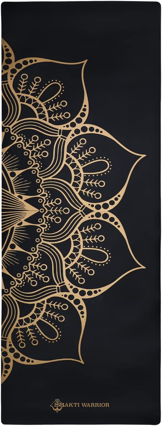Shakti Warrior Shanti PU Yoga mat - Artist Designed, Premium eco friendly mats, Non Slip, Non Toxic, Great for Regular & Hot Yoga, Pilates and Work out (72 inch x 28 inch x 5mm Thick)k out (72 inch x 28 inch x 5mm Thick)