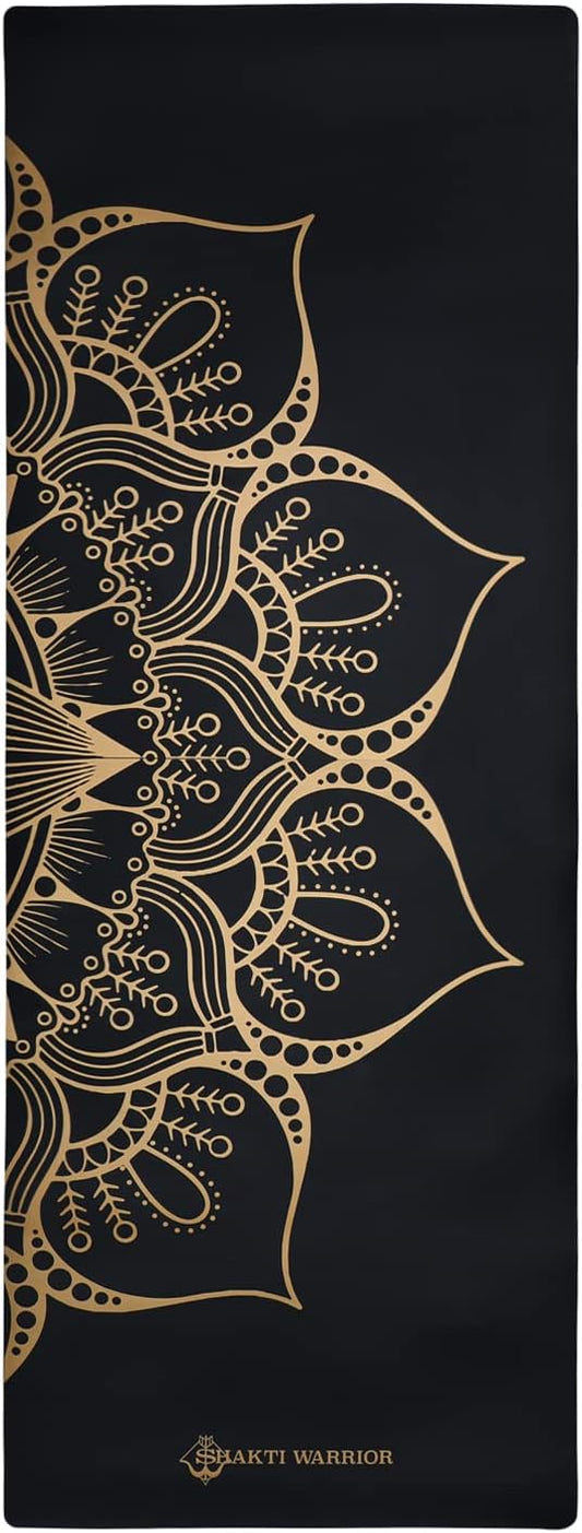 Shakti Warrior Shanti PU Yoga mat - Artist Designed, Premium eco friendly mats, Non Slip, Non Toxic, Great for Regular & Hot Yoga, Pilates and Work out (72 inch x 28 inch x 5mm Thick)k out (72 inch x 28 inch x 5mm Thick)