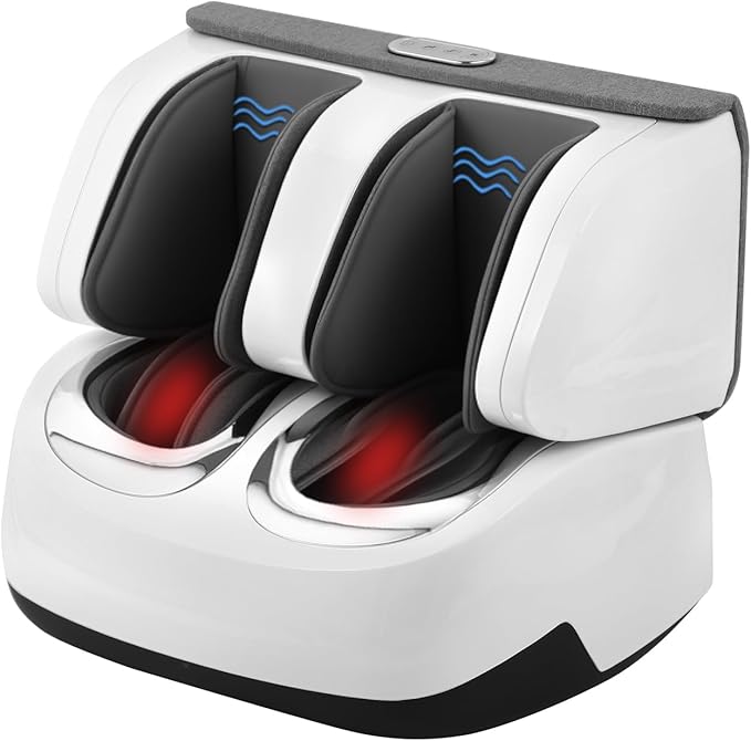 2 in 1 Foot Massager Machine Shiatsu Foot and Calf Massager with Deep Kneading Vibration Compression Massagers for Feet and Leg Gift for Women and Men - Bloomnest