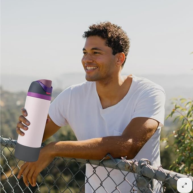 2PCS Silicone Water Bottle Boot, Compatible with Owala 24oz 32oz 40oz, Protective Anti-Scratch & Anti-Dent No Noise Sleeve Cover for FreeSip/Twist/Flip Water Bottles (Dark Blue, 24oz) BKBY