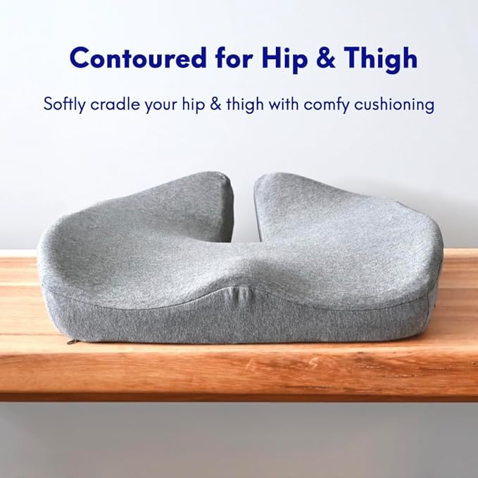 C CUSHION LAB Patented Pressure Relief Seat Cushion for Long Sitting Hours on Office/Home Chair, Car, Wheelchair - Extra-Dense Memory Foam for Hip, Tailbone, Coccyx, Sciatica - Wellness Green - Bloomnest