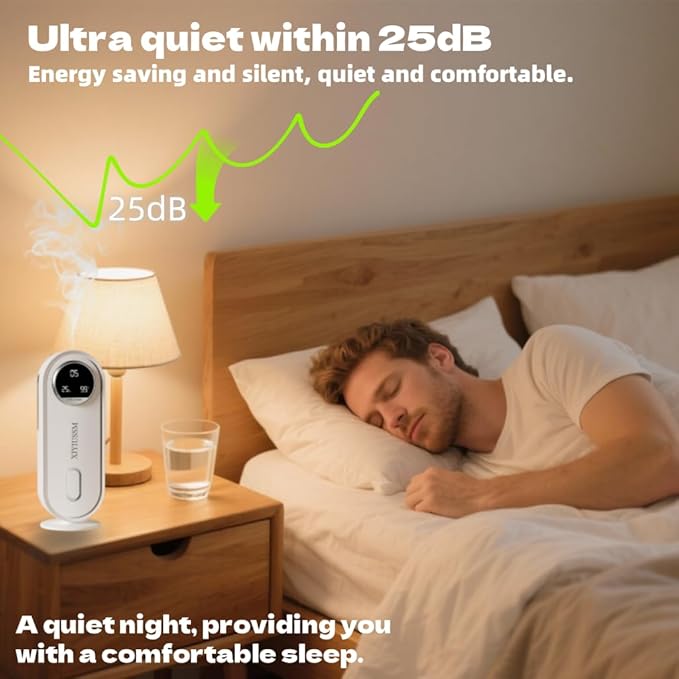 Waterless Essential Oil Diffuser for Home and Car Portable Aromatherapy Diffuser with 7 Mist Modes 1800mAh Rechargeable Battery Operated Scent Diffuser for Large Room Bedroom Office Bathroom - Bloomnest