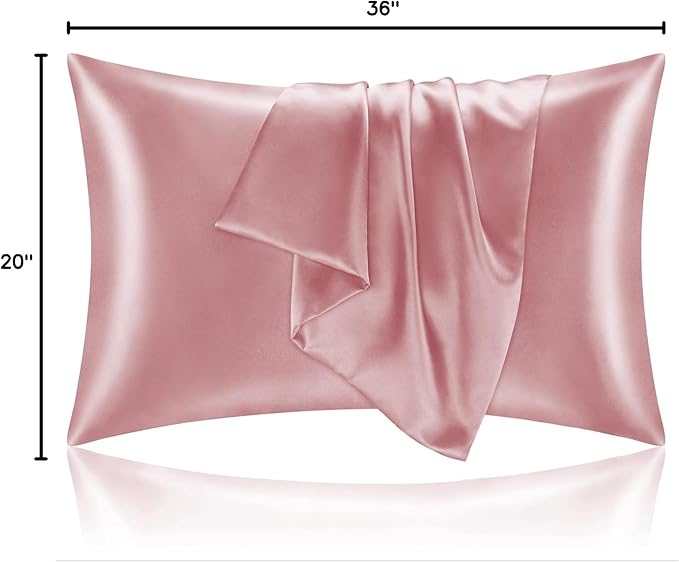 BEDELITE Satin Pillowcase for Hair and Skin, Super Soft and Cooling Similar to Silk Pillow Cases 2 Pack with Envelope Closure, Gift for Women Men(20"x36" King Size, Nostalgia) - Bloomnest