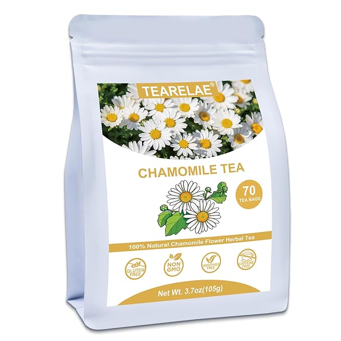TEARELAE - Chamomile Tea - 70 Count - Premium Chamomile Flower Tea Bags - Non-GMO - Caffeine-Free - Bloomnest