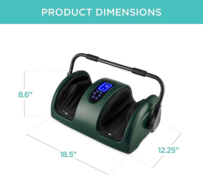 Best Choice Products Heated Shiatsu Foot Massager for Pain Relief, Plantar Fasciitis, Neuropathy, Blood Circulation w/Compact Design - Dark Green - Bloomnest
