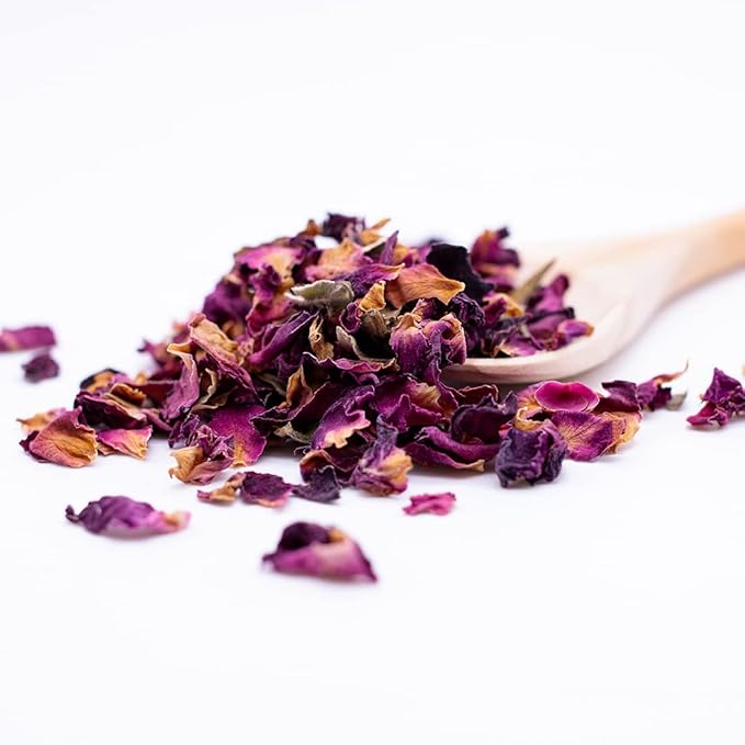 MagJo Naturals Red Rose Petals, Dried, Culinary Grade A, Harvested from Faiyum Oasis in Egypt (8 oz) - Bloomnest