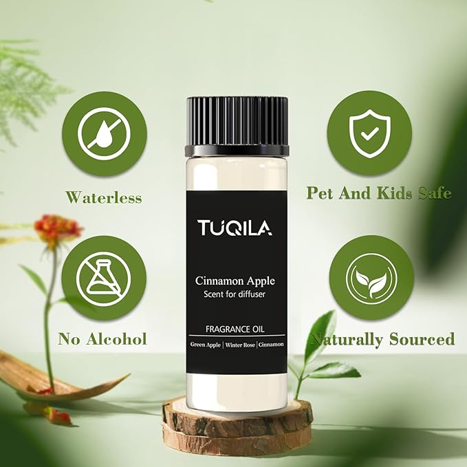 Essential Scent Oil Cinnamon pples 20ML Sampler Waterless Diffuser Oil for Cold Air Diffusers, Luxury Home Fragrance Oils, Aromatherapy Oils for Spa, Office, Long-Lasting Refill - Bloomnest