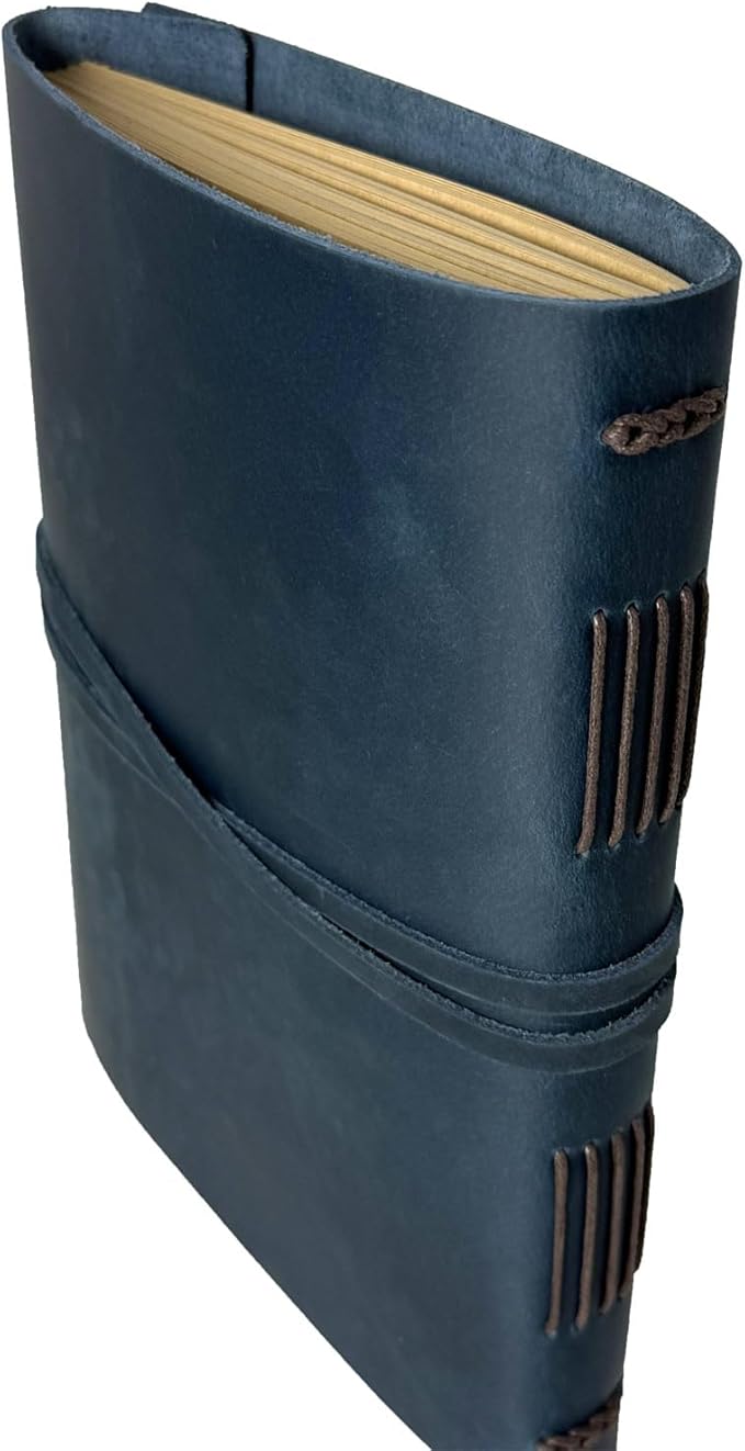Large Notebook Journal - Genuine Leather Journals for Writing A4 Size Diary 8x10 Inch, Notepad For Women and Man, Gifts,Work,Travel Dark Blue - Bloomnest