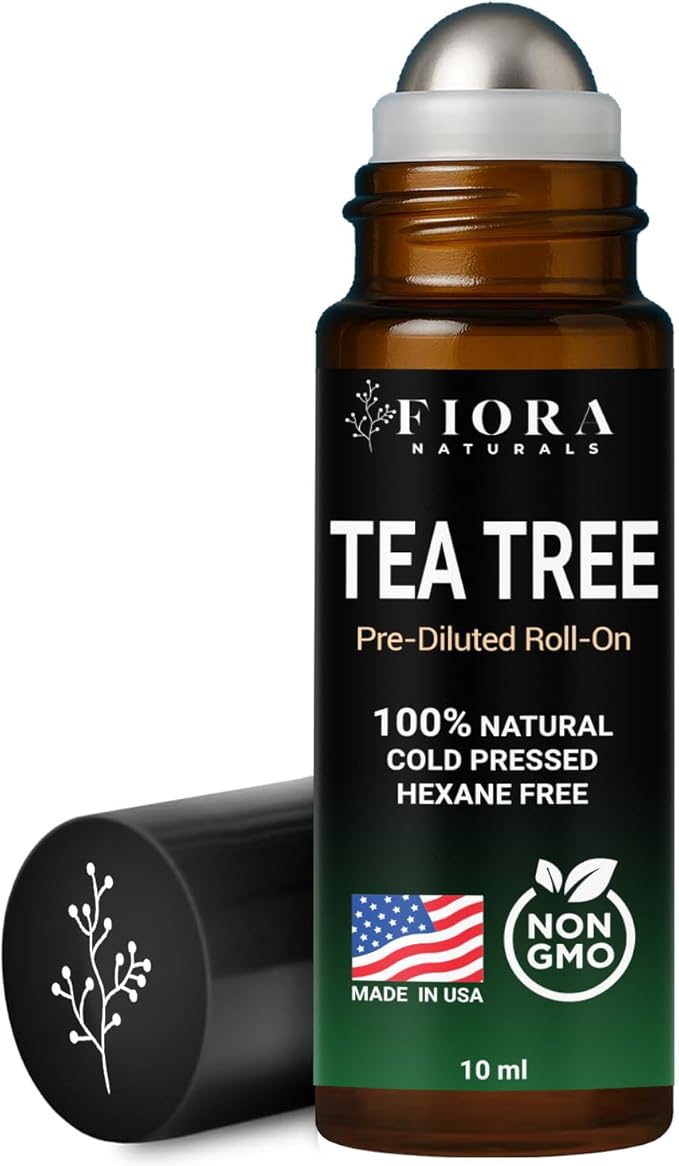 Fiora Naturals Tea Tree Oil Roll On - 100% Natural Tea Tree Essential Oil for Skin, Face, Acne, Nails, Cuticles, Scalp & Aromatherapy Wellness - Bloomnest
