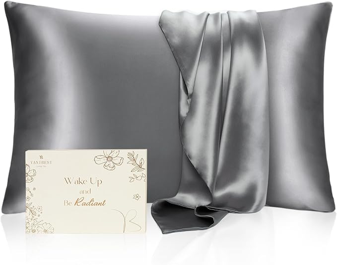 Yanibest Satin Pillowcase, Silk Pillow Cases for Hair and Skin with Zipper, Queen Pillow Cases Set of 2 for 20"x30", Exquisite Packaging for Women Men - Bloomnest