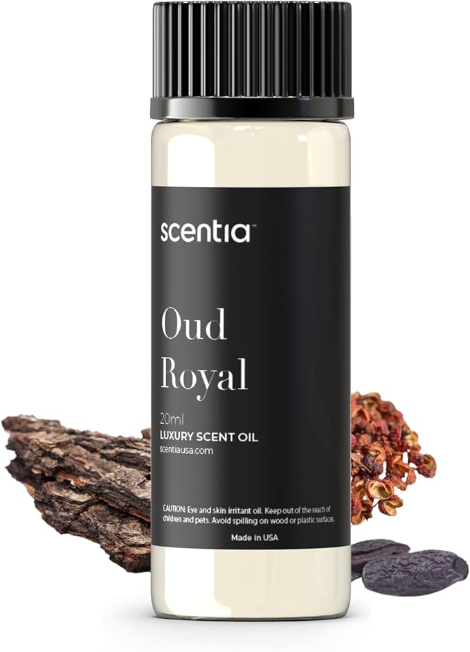 Scentia Oud Royal Hotel Diffuser Oil 20 ml | Oud Royal for Scent Diffuser | Luxurious Aroma, Niche Scent, Cardamom, Rosewood & Oud | 20ml Aromatherapy Fragrance Scentia