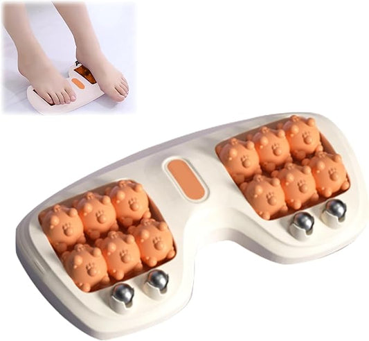 Portable Double Foot Massage Roller,Plantar Fasciitis Relief, Dual Foot Acupressure Therapy for Stress Relief and Improved Circulation, Portable Reflexology Tool for Home and Office Use (Orange) - Bloomnest