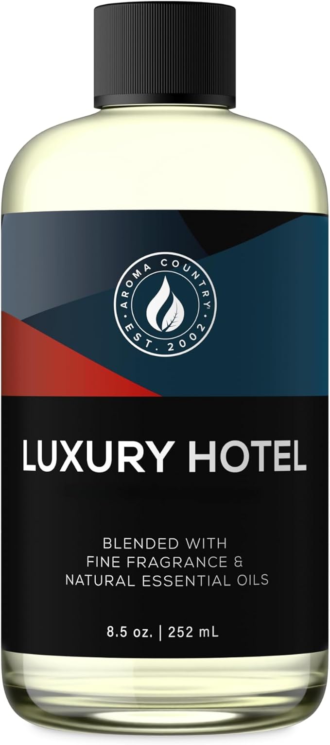 Aroma Country Luxury Hotel Diffuser Oil - Luxury Hotel Scent for Diffuser & Air Fresheners - Essential Oil Diffuser Refill, Home Fragrance Collection with Gardenia & Amber (8.5 Fl. Oz) AromaCountry