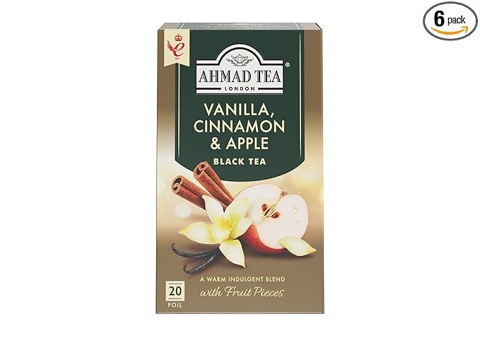 Ahmad Tea Vanilla, Cinnamon, Apple 20 Count (Pack of 6) - Bloomnest